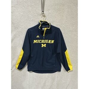 Michigan Wolverines Jacket Mens Small NCAA Football Adidas Windbreaker Jacket